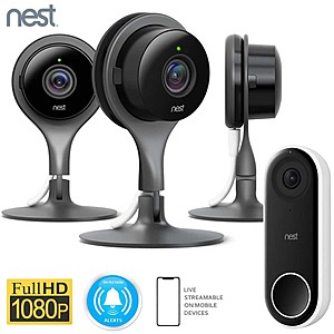 Nest: Hello Doorbell + 3-Pack Nest Indoor Cameras $349, Hub Max + Nest Audio Smart Speaker $239 & More + free s/h