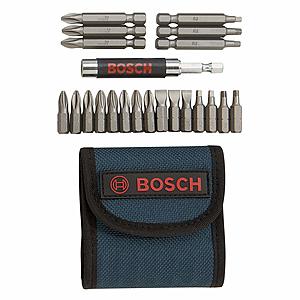 Bosch Accessories: Extra $5 Off $25+: 21-Piece Screwdriver Bit Set $10 & More