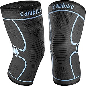 2-Pack CAMBIVO Knee Compression Sleeves (Various Sizes & Colors) $8