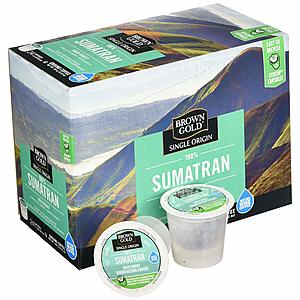 24-Count  Brown Gold Single Origin Coffee K-Cup Capsules, 100% Sumatran for $6.82 w/ S&S + Free S&H