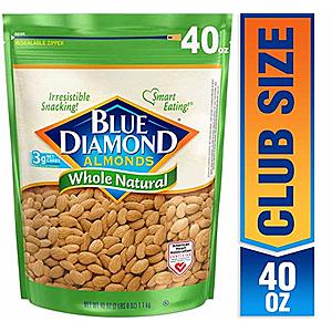 40oz Blue Diamond Almonds (Raw Whole Natural) $12