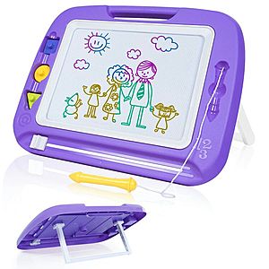 Kids Magna Drawing Board Toy 16x13-  Non-Toxic Magnetic Doodle Sketch Pad, Purple - $13.77 @ Amazon