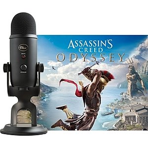MILITARY ONLY: Blue Yeti Blackout Mic + Assassin's Creed Odyssey Bundle for $85