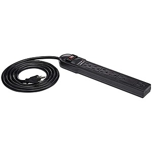 Woot - AmazonBasics 6-Outlet Power Strip, 6-Foot Long Cord, 790 Joule Surge Protection $4.99