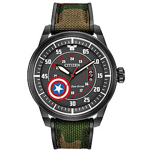 Some Refurb Citizen Watches BOGO. Marvel Citizen Eco-Drive Captain America Men's Camouflage Nylon 45mm Watch AW1367-05W 13205138560