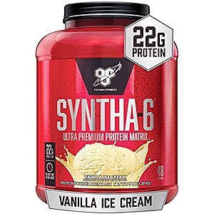SYNTHA-6 Vanilla Ice Cream flavor Whey Protein Powder, $18 for 48 Servings, Amazon, Free Shipping (not prime) - $18