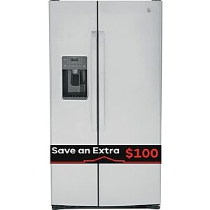 GE 25.3-cu ft Side-by-Side Refrigerator with Ice Maker (Stainless Steel) | GSS25GYPFS $900 at Lowes
