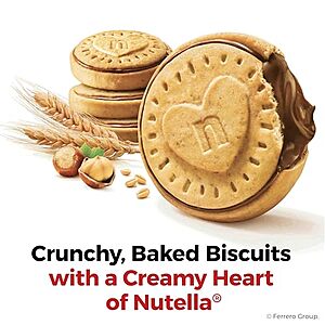 Nutella Biscuits, Hazelnut Spread With Cocoa, Sandwich Cookies, 20-Count Bag [Subscribe & Save] $3.21 at Amazon