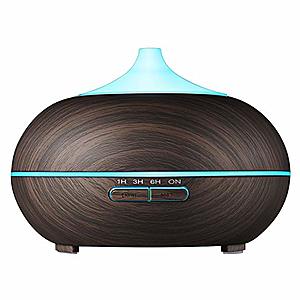 VicTsing 2nd Version Essential Oil Diffuser, 300ml Aroma Wood Grain Ultrasonic Cool Mist Humidifier for $10.99 AC + FSSS