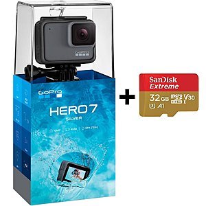 GoPro HERO7 Silver 4K Video Waterproof Action Camera Touch Screen with 32GB microSD Card Imported: $217 AC + Free Shipping