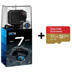 GoProHero7 Black Waterproof 4K Action Camera Touch Screen + 32GB MicroSD Card: $314.46 AC + FS