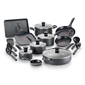 20-Piece T-fal Easy Care Thermo-Spot Non-Stick Dishwasher Safe Grey Cookware Set (Red or Gray) for $59.99 + FS or Store Pickup