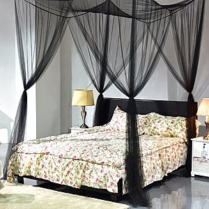GoPlus Mosquito Net w/ 4 Corner Post Bed Canopy/Curtain for King Size Beds - $13.86 AC + FSSS