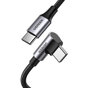 6' UGreen 100W USB-C to USB-C Right Angle Braided Cable $7.15 & More