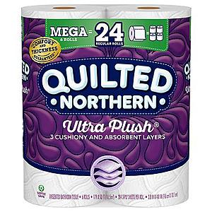 Quilted Northern Ultra Plush 24 Mega Rolls (6 rolls x4) - Walgreens $16.96 - ACx3, FS, before tax