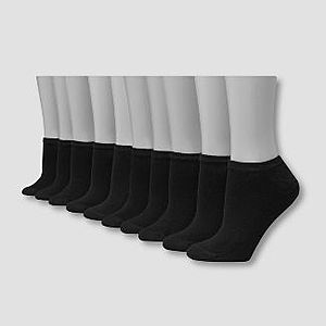 Target: 10-Pack Hanes Women's No Show Socks (White/Black) $6 + Extra 5% off w/Redcard