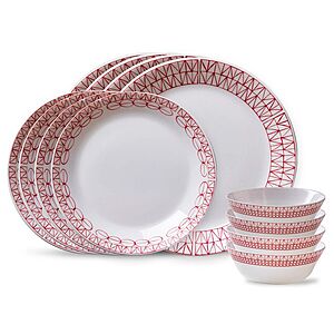 12-Piece Corelle Everyday Expressions Glass Dinnerware Set (3 Patterns) 4 for $102 + Free Shipping