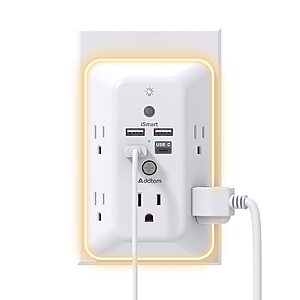 9-in-1 Addtam USB Power Strip Surge Protector (5-Outlet Splitter & 4 USB Ports w/ 1 USB C) $12 + Free Shipping w/ Prime or on $35+
