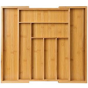 Pipishell Bamboo Expandable Drawer Organizer  w/ Wood Drawer Dividers & Adjustable Cutlery Tray $14.75 + Free Shipping