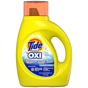 31-Oz Tide Simply +Oxi Liquid Laundry Detergent (Refreshing Breeze) 4 for $10 ($2.50 each) & More + Free Store Pickup at Walgreens