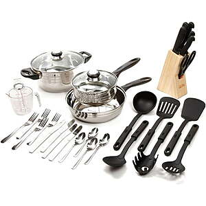 32-Piece Gibson Value Lybra Kitchen Cookware Combination Set (Stainless Steel) $30.32  + Free S&H w/ Walmart+ or $35+