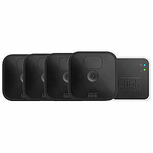 Blink 5 Camera Security System - 4 Outdoor Battery Powered Cameras, 1 Mini Indoor Plug-in Camera, with Yard Sign $183.97