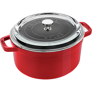 4-Quart Staub Cast Iron Round Cocotte with Glass Lid (many colors) $85 + free s/h at eBay