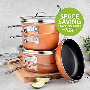 10-Piece Gotham Steel Stackmaster Cookware Set $70 + Free Shipping