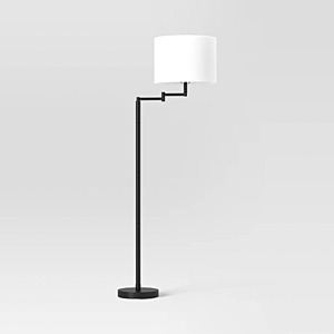 Threshold Metal Column Touch Activated Swing Arm Floor Shade Lamp w/ LED Bulb (Black) $17.59 + Free Shipping