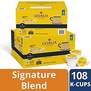 108-Count Gevalia Signature Blend K-cups Coffee Pods $28 ($0.26 per cup) + free shipping on $35+ or Free pickup at Walmart