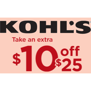 Kohls Coupon: $10 off $25 + 15% Off w/ Text Signup + Free store pickup