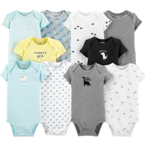 Carter's Infant Short-Sleeve Bodysuits 10 for $14.38 ($1.44 each) + free store pickup at Kohls