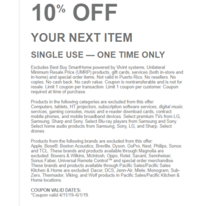 Best Buy 10% Off Coupon for targeted Members received via email