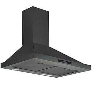 Ancona 30 Inch Convertible Wall Mount Pyramid Range Hood with 450 CFM in Black - $179.99