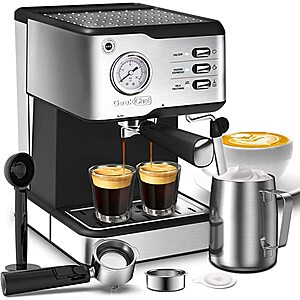 Geek Chef Espresso Machine 20 Bar Pump Pressure Cappuccino latte Maker Coffee Machine with ESE POD filter&Milk Frother Steam Wand&Pressure gauge $63.3