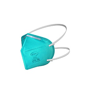 BYD Care Non-Medical Disposable N95 Respirator Face Masks, Adult Size, Teal, Box Of 20  for $10 at Office Depot