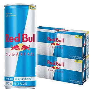 $26.28 w/ S&S: Red Bull Sugar Free, 8.4-Ounce Cans 2 pack of 12 (total count 24)