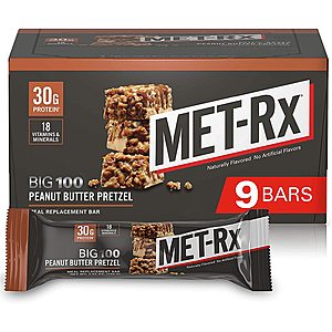 9-Count MET-Rx Big 100 Colossal Protein Bars (Peanut Butter Pretzel) $14.30 w/ Subscribe & Save