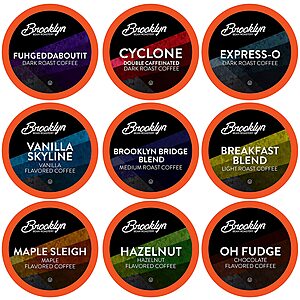 40-Count Brooklyn Beans Coffee K-Cup Pods Assorted Gourmet Variety Pack for Keurig $9.55 w/ S&S + Free Shipping w/ Prime or on $25