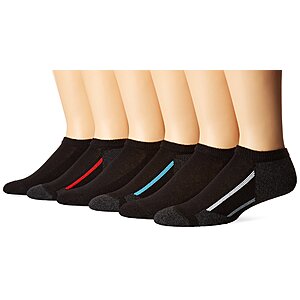 6-Pack Hanes Big Boys' No Show Socks (Black) $4.54 + Free Shipping w/ Prime or on $25+