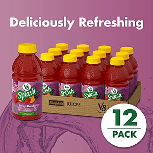 12-Pack 16-Oz V8 Splash Flavored Juice Beverage (Various Flavors) $13.29 w/ S&S + Free Shipping w/ Prime or on orders over $35