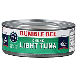 48-Count 5-Oz Bumble Bee Chunk Light Tuna in Water $32.39 ($0.67 ea) w/ S&S + Free Shipping w/ Prime or on $35+