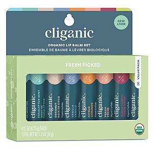 8-Pack Cliganic Organic Lip Balm Set $7 + Free shipping w/ Prime or on $35+