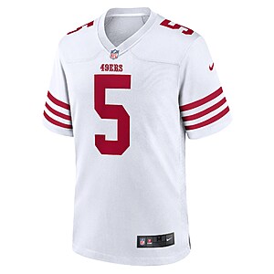 Nike Men's San Francisco 49ers Trey Lance Player Game Jersey (White or Red) from $13 + $3 S/H