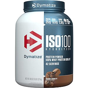 $31.82 w/ S&S 3-lb Dymatize ISO100 Hydrolyzed Protein Powder, Gourmet Chocolate - $31.89
