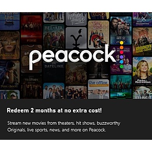 Xbox Game Pass Ultimate Members: 2-Months Peacock Premium Plus Streaming Service Free (for New Subscribers)