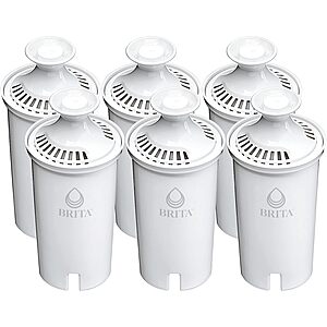 6-Pack Brita Pitcher Replacement Water Filters $16.78 w/ S&S + Free Shipping w/ Prime or on orders over $25