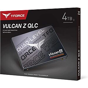 4TB TEAMGROUP T-Force Vulcan Z SLC Cache 3D NAND QLC 2.5" SATA III SSD $138 + Free S/H