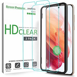 2-Pack amFilm OneTouch Samsung Galaxy S24/S23/S22/S21 Screen Protectors from $5 + FS w/ Prime