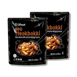 2-Pack O'Food Tteokbooki Authentic Korean Rice Cakes (various flavors) From $10.20 & More w/ Subscribe & Save